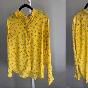& Other Stories Yellow Silk Floral Blouse